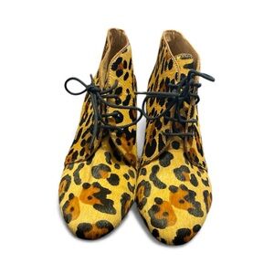 Kate Spade Animal Print Lace-Up Boots